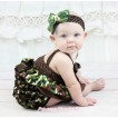 Brown Camouflage Swing Top Brown Bow matching Panties Bloomers SP27